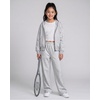 image:imageGirls Wideleg Fleece SweatpantsSoft with Front Pockets Warm Loose FitLight Heather Grey