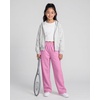 image:imageGirls Wideleg Fleece SweatpantsSoft with Front Pockets Warm Loose FitPink