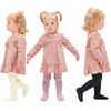 image:imageStelle Toddler Girls Tights Baby Cable Knit Stockings Thick Cotton Legging  Thick Cotton Legging Winter Warm Pantyhose Footed Thermal Ribbed Sweater Panty Hose Under Dress 3 Pairs 1218 MonthsDusty Roseivoryblack