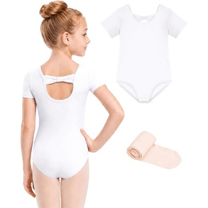 image:imageStelle Girls Bow Back Leotard with Footed Tight for BalletDanceGymnastics  Short sleeve Fully lined front Bow back BalletDanceGymnastics Leotards Footed tights High elasticity amp durableWhite
