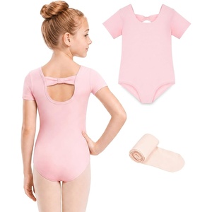 image:imageStelle Girls Bow Back Leotard with Footed Tight for BalletDanceGymnastics  Short sleeve Fully lined front Bow back BalletDanceGymnastics Leotards Footed tights High elasticity amp durableBallet Pink