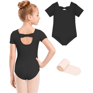 image:imageStelle Girls Bow Back Leotard with Footed Tight for BalletDanceGymnastics  Short sleeve Fully lined front Bow back BalletDanceGymnastics Leotards Footed tights High elasticity amp durableBlack