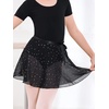 image:imageStelle Girls Ballet Leotards Toddler Dance Combo with Skirt and Tights  Crew neck Removable ballet skirt Durable footed tights Fully lined front High elasticity amp durable Breathable4black Shiny Skirt