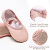 image:imageStelle Ballet Shoes for Girls Soft Leather Dance Slippers Ballerina Shoes  Full suede sole Nodrawstring Easy on and off Comfortable fit Beginner friendly Ballet practice and performanceBallet Pink