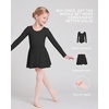 image:imageStelle Girls Ballet Leotards Dance Outfits with Skirt and Footed Tights  Crew neck Removable ballet skirt Durable footed tights Fully lined front High elasticity amp durable Breathable04blacklong Sleeve