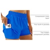 image:imageStelle Womens 2 in 1 Running Shorts Gym Athletic Shorts with Zip Pockets  High Waisted 2 in 1 Athletic Shorts Supportive Liner BuiltIn Pockets Running Workout Gym TrainingSapphire