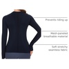 image:imageStelle Womens Seamless Long Sleeve Workout Tops Compression Athletic Shirts  Seamless construction Moisturewicking fabric Fourway stretch Breathable Soft Thumbholes Fitness Active performanceNavy