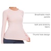 image:imageStelle Womens Seamless Long Sleeve Workout Tops Compression Athletic Shirts  Seamless construction Moisturewicking fabric Fourway stretch Breathable Soft Thumbholes Fitness Active performanceBallet Pink