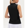 image:imageStelle Womens Sleeveless Ruffle Golf Polo Shirt UPF 50 Quick Dry Tank Tops  Moisture wicking Fourway stretch Wrinkle resistant Golf Tennis Pickleball Lightweight performanceBlack