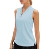 image:imageStelle Womens Sleeveless Ruffle Golf Polo Shirt UPF 50 Quick Dry Tank Tops  Moisture wicking Fourway stretch Wrinkle resistant Golf Tennis Pickleball Lightweight performanceLight Blue