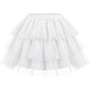 image:imageStelle Toddler Girls Tutu Skirt Kids Layered Tulle Ballet Dance Skirt  Girls tutu skirt Metallic Waist 5 Layered Tutus Soft Stretch Fabric Princess Skirt Daily Dance Costume PerformanceWhite