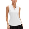 image:imageStelle Womens Sleeveless Ruffle Golf Polo Shirt UPF 50 Quick Dry Tank Tops  Moisture wicking Fourway stretch Wrinkle resistant Golf Tennis Pickleball Lightweight performanceWhite