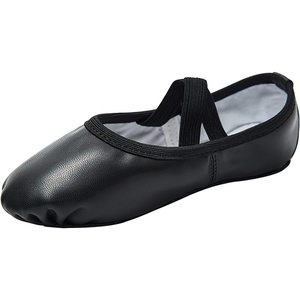 image:imageStelle Ballet Shoes for Girls Soft Leather Dance Slippers Ballerina Shoes  Full suede sole Nodrawstring Easy on and off Comfortable fit Beginner friendly Ballet practice and performanceBlack
