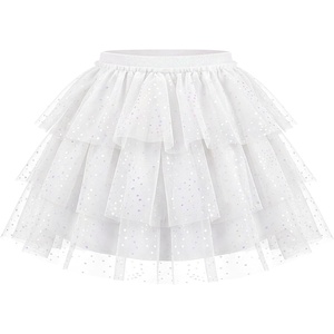 image:imageStelle Toddler Girls Tutu Skirt Kids Layered Tulle Ballet Dance Skirt  Girls tutu skirt Metallic Waist 5 Layered Tutus Soft Stretch Fabric Princess Skirt Daily Dance Costume PerformanceWhite