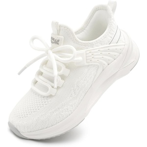 image:imageStelle Girls Tennis Shoes with DIY Charms Slipon Kids Sneakers  Lightweight Running Shoe Boys Walking Athletic Flats for LittleBig KidsWhite
