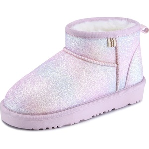 image:imageStelle Kids Snow Boots Girls Boys Winter Ankle Boots  Faux Fur LinedFaux Suede UpperPullOnTPR OutsoleCozyLightweightComfortableOutdoorWarmToddlerLittle Big KidDream Frost