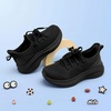 image:imageStelle Girls Tennis Shoes with SlipOn Kids Running Shoes  Athletic Sneakers Non Slip Lightweight Breathable Walking Sport Shoes for LittleBig KidBlack
