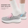 image:imageStelle Girls Tennis Shoes with SlipOn Kids Running Shoes  Athletic Sneakers Non Slip Lightweight Breathable Walking Sport Shoes for LittleBig KidLight Grey
