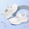 image:imageStelle Girls Tennis Shoes with SlipOn Kids Running Shoes  Athletic Sneakers Non Slip Lightweight Breathable Walking Sport Shoes for LittleBig KidWhite
