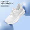 image:imageStelle Girls Tennis Shoes with SlipOn Kids Running Shoes  Athletic Sneakers Non Slip Lightweight Breathable Walking Sport Shoes for LittleBig KidWhite