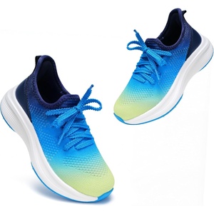 image:imageStelle Girls Tennis Shoes with SlipOn Kids Running Shoes  Athletic Sneakers Non Slip Lightweight Breathable Walking Sport Shoes for LittleBig KidLume Lagoon