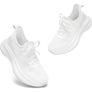 image:imageStelle Girls Tennis Shoes with SlipOn Kids Running Shoes  Athletic Sneakers Non Slip Lightweight Breathable Walking Sport Shoes for LittleBig KidWhite