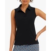 image:imageStelle Womens Sleeveless Golf Polo Shirts UPF 50 Collared V Neck Dry Fit Lightweight Workout Tennis Tank TopsBlack