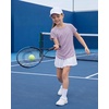 image:imageStelle Athletic Shirts for Girls Short Sleeve Soccer Active Tshirts Kids  Moisturewicking Quick Dry Breathable Lightweight Running Tennis Training Sports Crewneck Top Summer TeeLight Purple