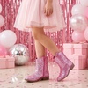 image:imageStelle Girls Glitter Cowgirl Boots Toddler Kids Cowboy Boots  Western Boots Mid Calf Horse Riding Boots Sparkle Boots with Zipper NonSlip TPR Sole Party Wedding ConcertPink Glitter