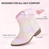 image:imageStelle Girls Glitter Cowgirl Boots Toddler Kids Cowboy Boots  Western Boots Mid Calf Horse Riding Boots Sparkle Boots with Zipper NonSlip TPR Sole Party Wedding ConcertPink Ombre Glitter