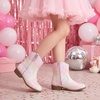 image:imageStelle Girls Glitter Cowgirl Boots Toddler Kids Cowboy Boots  Western Boots Mid Calf Horse Riding Boots Sparkle Boots with Zipper NonSlip TPR Sole Party Wedding ConcertPink Ombre Glitter