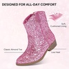 image:imageStelle Girls Glitter Cowgirl Boots Toddler Kids Cowboy Boots  Western Boots Mid Calf Horse Riding Boots Sparkle Boots with Zipper NonSlip TPR Sole Party Wedding ConcertPink Glitter