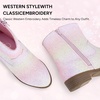 image:imageStelle Girls Glitter Cowgirl Boots Toddler Kids Cowboy Boots  Western Boots Mid Calf Horse Riding Boots Sparkle Boots with Zipper NonSlip TPR Sole Party Wedding ConcertPink Ombre Glitter