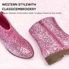 image:imageStelle Girls Glitter Cowgirl Boots Toddler Kids Cowboy Boots  Western Boots Mid Calf Horse Riding Boots Sparkle Boots with Zipper NonSlip TPR Sole Party Wedding ConcertPink Glitter