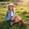 image:imageStelle Girls Glitter Cowgirl Boots Toddler Kids Cowboy Boots  Western Boots Mid Calf Horse Riding Boots Sparkle Boots with Zipper NonSlip TPR Sole Party Wedding ConcertHazelnut