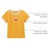 image:imageStelle Girls Retro Graphic T Shirt Soft Stretch Crewneck for School  Lightweight Breathable Soft Stretchy Cherry graphic Relaxed fit School Play Sports Everyday wear Vintage styleCherryyellow