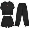 image:imageSTELLE Girls 3 Piece Outfits Kids Sweatsuit Long Sleeve Sweatshirt Sweatpants and Shorts Matching Set Clothes with PocketsBlack