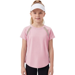 image:imageStelle Athletic Shirts for Girls Short Sleeve Soccer Active Tshirts Kids  Moisturewicking Quick Dry Breathable Lightweight Running Tennis Training Sports Crewneck Top Summer TeeLight Pink