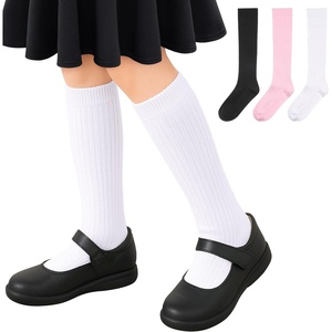 image:imageStelle Girls Knee High Socks Cotton School Uniform Dress Long Sock 3 Pairs  Cheer Calf Sock Seamless Toe Tall Soft Breathable Comfort Stretchy Ribbed Little Kids Toddler 318 YearsBlackpinktrue White