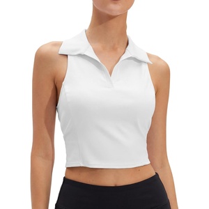 image:imageStelle Womens Sleeveless Golf Polo Shirt UPF50 Quick Dry Cropped Tank Top  Moisture wicking Wrinkle resistant Golf Tennis Pickleball LightweightWhite