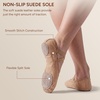 image:imageStelle Ballet Shoes for Women Men Tan Canvas Dance Ballet Slippers  Soft canvas Barefoot feel Split suede sole NonSlip Cotton lining Elastic cross straps PullOn Yoga Pilates DanceDark Tan