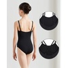 image:imageStelle Girls Camisole Ballet Leotard Seamless Undergarment for Dance  Adjustable straps Nude amp clear strap Soft Breathable Comfortable Ballet Gymnastics Toddler Little Big KidsBlack