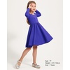 image:imageStelle Girls Cotton Long Sleeve Dress Twirl Skater Dress 312Y  Criss Cross BackA LineCrew NeckCotton Dress for Tie Dye School Dance Casual Birthday Christmas Easter Spring Fall WinterIndigo