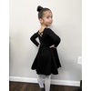 image:imageStelle Girls Cotton Long Sleeve Dress Twirl Skater Dress 312Y  Criss Cross BackA LineCrew NeckCotton Dress for Tie Dye School Dance Casual Birthday Christmas Easter Spring Fall WinterBlack