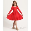 image:imageStelle Girls Cotton Long Sleeve Dress Twirl Skater Dress 312Y  Criss Cross BackA LineCrew NeckCotton Dress for Tie Dye School Dance Casual Birthday Christmas Easter Spring Fall WinterRed