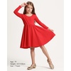 image:imageStelle Girls Cotton Long Sleeve Dress Twirl Skater Dress 312Y  Criss Cross BackA LineCrew NeckCotton Dress for Tie Dye School Dance Casual Birthday Christmas Easter Spring Fall WinterRed
