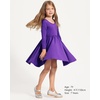 image:imageStelle Girls Cotton Long Sleeve Dress Twirl Skater Dress 312Y  Criss Cross BackA LineCrew NeckCotton Dress for Tie Dye School Dance Casual Birthday Christmas Easter Spring Fall WinterPurple