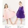 image:imageStelle Girls Cotton Long Sleeve Dress Twirl Skater Dress 312Y  Criss Cross BackA LineCrew NeckCotton Dress for Tie Dye School Dance Casual Birthday Christmas Easter Spring Fall WinterPurple