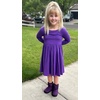 image:imageStelle Girls Cotton Long Sleeve Dress Twirl Skater Dress 312Y  Criss Cross BackA LineCrew NeckCotton Dress for Tie Dye School Dance Casual Birthday Christmas Easter Spring Fall WinterPurple