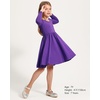 image:imageStelle Girls Cotton Long Sleeve Dress Twirl Skater Dress 312Y  Criss Cross BackA LineCrew NeckCotton Dress for Tie Dye School Dance Casual Birthday Christmas Easter Spring Fall WinterPurple